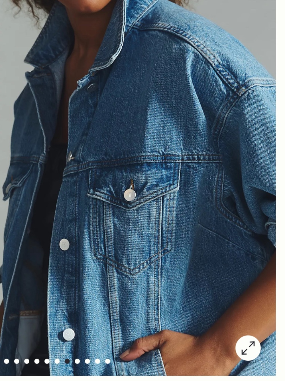 PILCRO Anthropologie The Weston Boyfriend oversized Jean jacket size medium - Picture 15 of 16